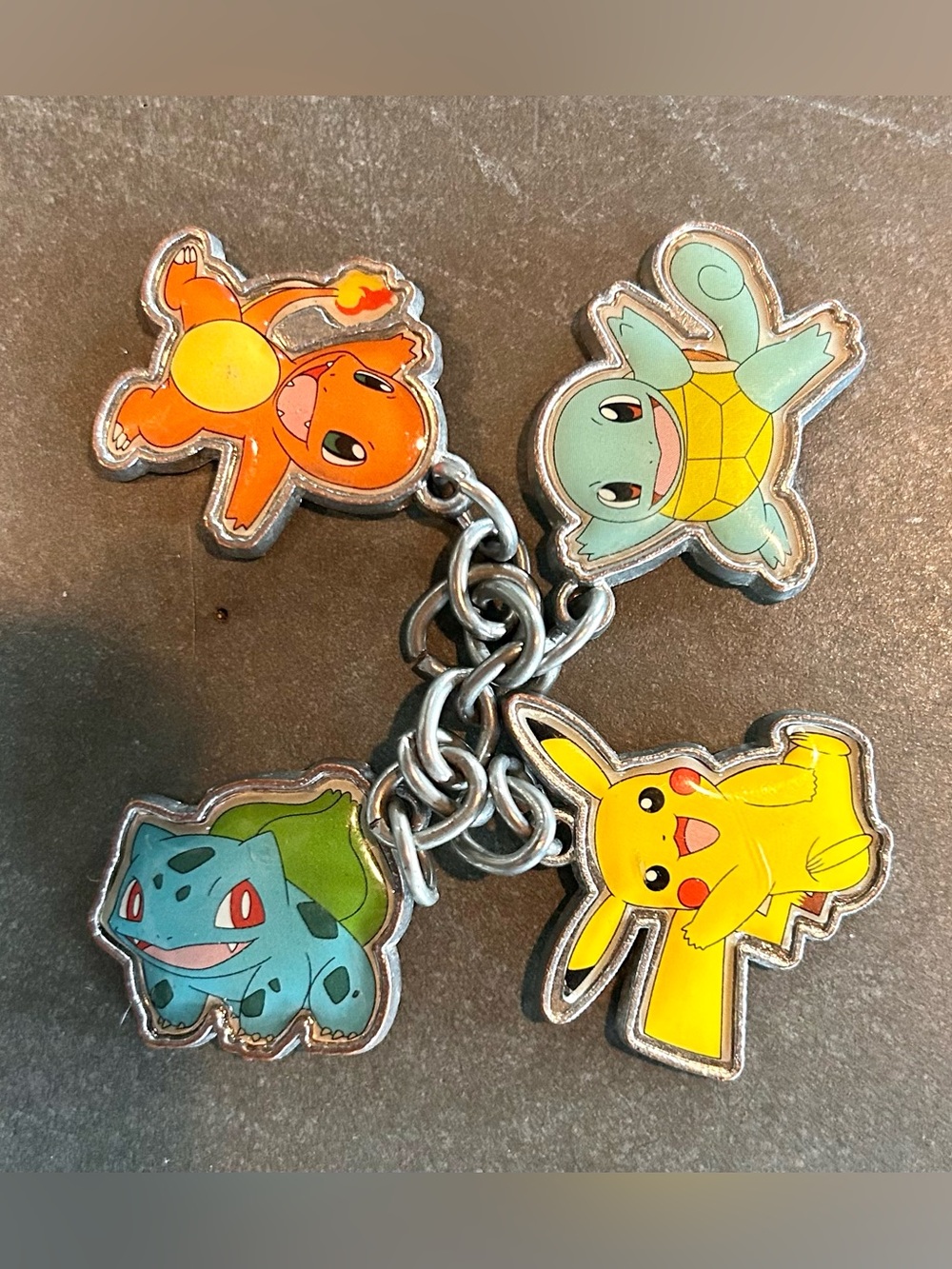 Lot of 4 Mini Pokemon Figures on 2" Chain Keyring Backpack Charm